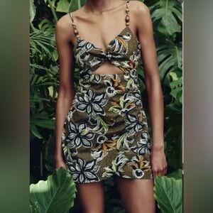 Zara Tropical Floral Mini Dress